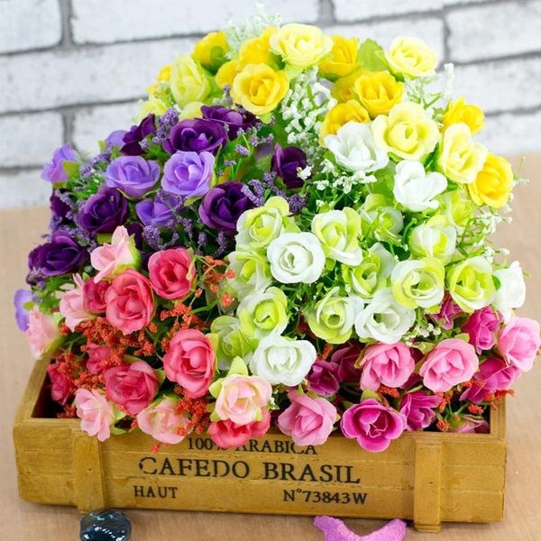 decorative flowers & wreaths 21heads artificial silk rose flowers/diy floral wedding bouquet for dining table scene arrangement/home decor
decorative flowers & wreaths 21heads artificial silk rose flowers/diy floral wedding bouquet for dining table scene arrangement/home decor