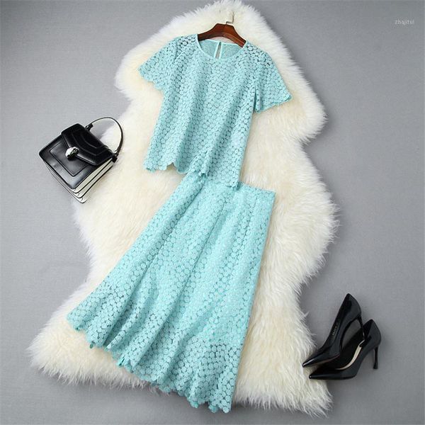summer sets for women fashion runway two piece outfits lady elegant short sleeve lace and skirt matching dress, White
summer sets for women fashion runway two piece outfits lady elegant short sleeve lace and skirt matching dress, White