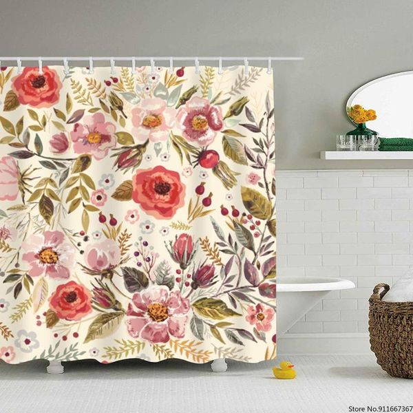 bathroom shower curtain vintage hand drawn floral curtains with 12 hooks, durable waterproof fabric window curtain(65
bathroom shower curtain vintage hand drawn floral curtains with 12 hooks, durable waterproof fabric window curtain(65