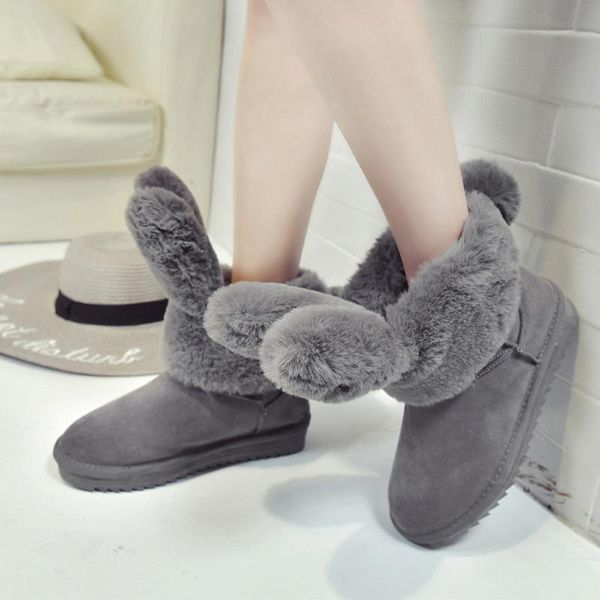 boots stylish foldable ears snow women fashion keep warm plush solid color round toe ankle for bottes femme, Black
boots stylish foldable ears snow women fashion keep warm plush solid color round toe ankle for bottes femme, Black