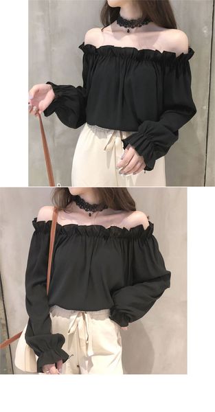 white and black ruffles blusas spring flare long sleeve fashion blouses women solid off shoulder shirts
white and black ruffles blusas spring flare long sleeve fashion blouses women solid off shoulder shirts