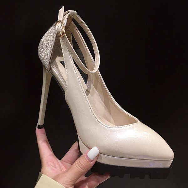 dress shoes 2021 women ankle strap12.5cm high heels sandals apricot pointed toe sandles purple leather platform exotic dancer, Black
dress shoes 2021 women ankle strap12.5cm high heels sandals apricot pointed toe sandles purple leather platform exotic dancer, Black