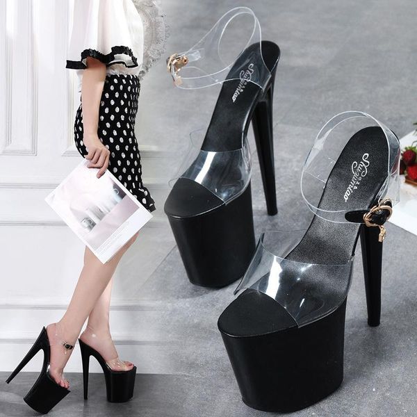 20cm autumn nightclub women's shoes waterproof platform roman fish mouth lady super high heel sandals dress, Black
20cm autumn nightclub women's shoes waterproof platform roman fish mouth lady super high heel sandals dress, Black