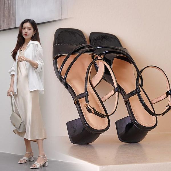 large size closed toe sandals female shoe high heels all-match buckle strap 2021 summer big girls high-heeled beige fashion com dress shoes, Black
large size closed toe sandals female shoe high heels all-match buckle strap 2021 summer big girls high-heeled beige fashion com dress shoes, Black