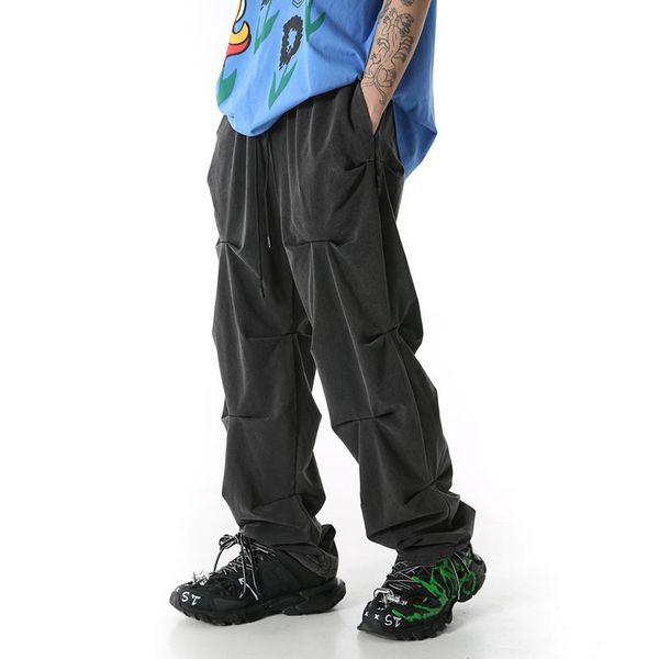 men's pants original high street washed retro folds layered cargo mens drawstring draped hip hop overalls loose leggings trousers, Black
men's pants original high street washed retro folds layered cargo mens drawstring draped hip hop overalls loose leggings trousers, Black