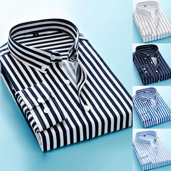 men long sleeve shirts spring autumn male striped classic-fit comfort soft cotton casual button-down shirt men's, White;black
men long sleeve shirts spring autumn male striped classic-fit comfort soft cotton casual button-down shirt men's, White;black