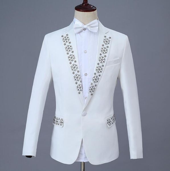 men's suits & blazers 2021 arrival slim men sequin suit set with pants mens wedding singer stage white formal dress groom + pant, White;black
men's suits & blazers 2021 arrival slim men sequin suit set with pants mens wedding singer stage white formal dress groom + pant, White;black