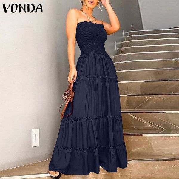 vonda women summer maxi dress vintage solid dress 2021 long party dress plus size robe femme bohemian vestidos, Black;gray
vonda women summer maxi dress vintage solid dress 2021 long party dress plus size robe femme bohemian vestidos, Black;gray