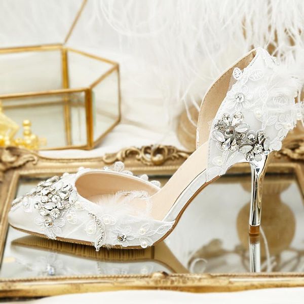 9cm high heels white wedding shoes luxury women pumps crystal lace flowers silver stiletto ankle strap bridal ladies party dress, Black
9cm high heels white wedding shoes luxury women pumps crystal lace flowers silver stiletto ankle strap bridal ladies party dress, Black
