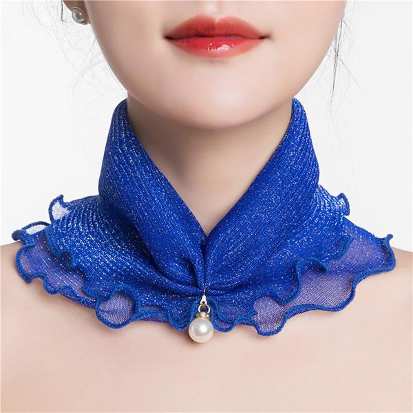 scarves spring small bib ladies net gauze hedging pearl neck protection scarf thin sunscreen decoration high stretch e43, Blue;gray
scarves spring small bib ladies net gauze hedging pearl neck protection scarf thin sunscreen decoration high stretch e43, Blue;gray