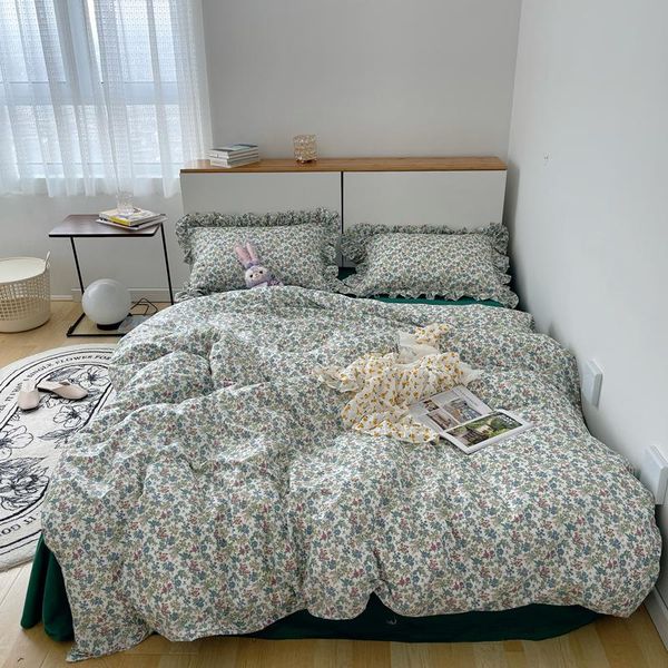 bedding sets 3/4pcs single double bed linen cotton flowers duvet cover set king size sheets ruffle pillowcases green
bedding sets 3/4pcs single double bed linen cotton flowers duvet cover set king size sheets ruffle pillowcases green