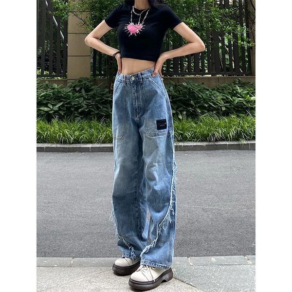 women's jeans 2021 designed women's fall straight thin loose high-waisted wide-leg streetwear pants denim patchwork trousers ins, Blue
women's jeans 2021 designed women's fall straight thin loose high-waisted wide-leg streetwear pants denim patchwork trousers ins, Blue