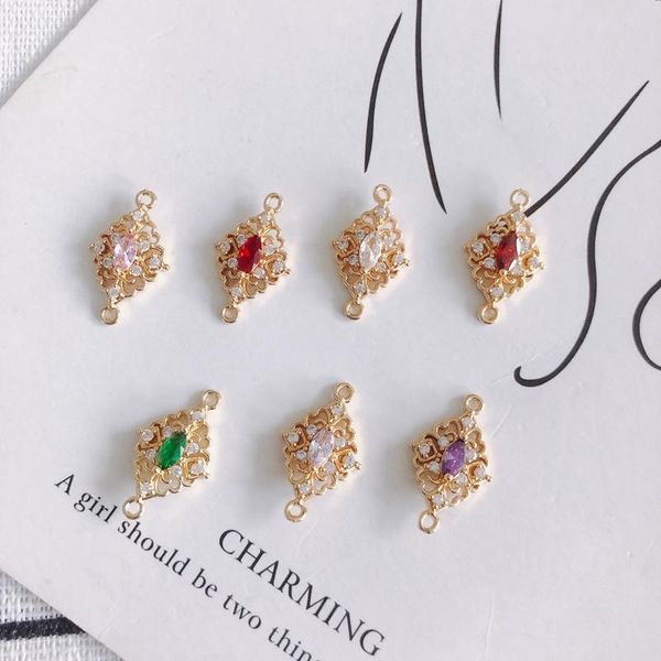 charms diy jewelry accessories diamond hollow double hanging multicolor inlaid zircon pendant necklace bracelet, Bronze;silver
charms diy jewelry accessories diamond hollow double hanging multicolor inlaid zircon pendant necklace bracelet, Bronze;silver