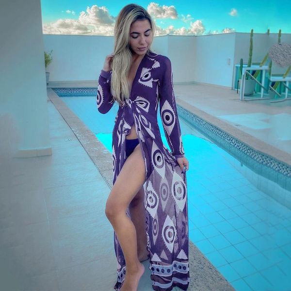 women's swimwear purple eyes bikini beach cover up tunics for long kaftan robe de plage sarong swimsuit cover-ups, White;black
women's swimwear purple eyes bikini beach cover up tunics for long kaftan robe de plage sarong swimsuit cover-ups, White;black