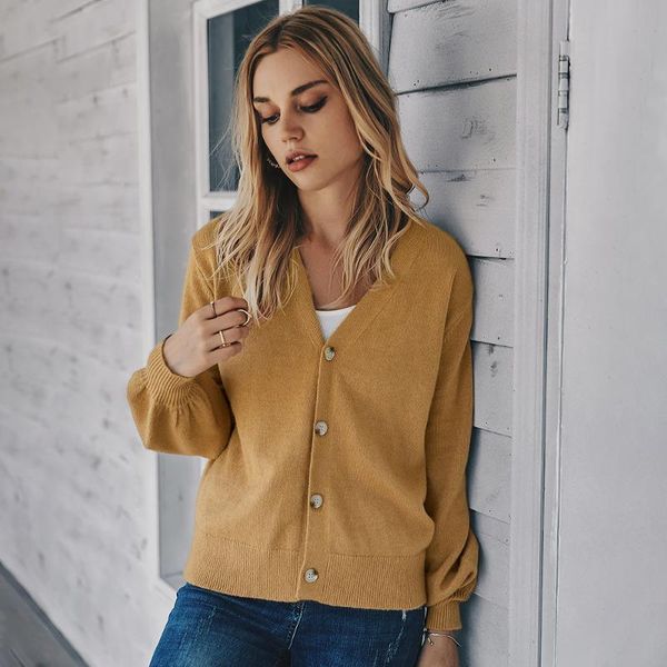 women's jackets autumn women knitted cardigan blouse pure color long sleeve v-neck single-breasted slimming casual streetwear 3 colors, Black;brown
women's jackets autumn women knitted cardigan blouse pure color long sleeve v-neck single-breasted slimming casual streetwear 3 colors, Black;brown