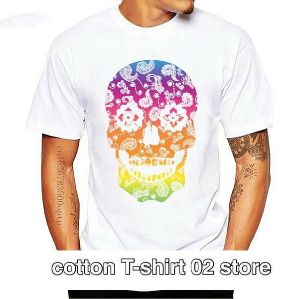 men's t-shirts men t shirt neon paisley print sugar skull asst colors s fitted tee funny t-shirt novelty tshirt women, White;black
men's t-shirts men t shirt neon paisley print sugar skull asst colors s fitted tee funny t-shirt novelty tshirt women, White;black