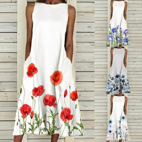 casual dresses long women fashion loose sleeveless pocket printing dress o-neck femme vintage summer holiday 2021 vestidos, Black;gray
casual dresses long women fashion loose sleeveless pocket printing dress o-neck femme vintage summer holiday 2021 vestidos, Black;gray
