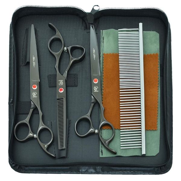 hair scissors 7" black dog grooming set forceps japan steel pet straight curved cutting shears thinning clippers b0026a
hair scissors 7" black dog grooming set forceps japan steel pet straight curved cutting shears thinning clippers b0026a