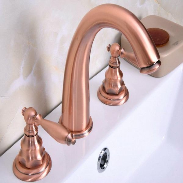 bathroom sink faucets antique red copper brass deck mounted dual handles widespread 3 holes basin faucet mixer water taps mrg065
bathroom sink faucets antique red copper brass deck mounted dual handles widespread 3 holes basin faucet mixer water taps mrg065