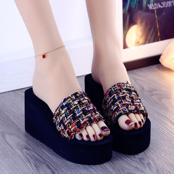slippers platform wedges women sandals female shoes fashion heeled 7cm muller summer mujer casual slides slipper, Black
slippers platform wedges women sandals female shoes fashion heeled 7cm muller summer mujer casual slides slipper, Black