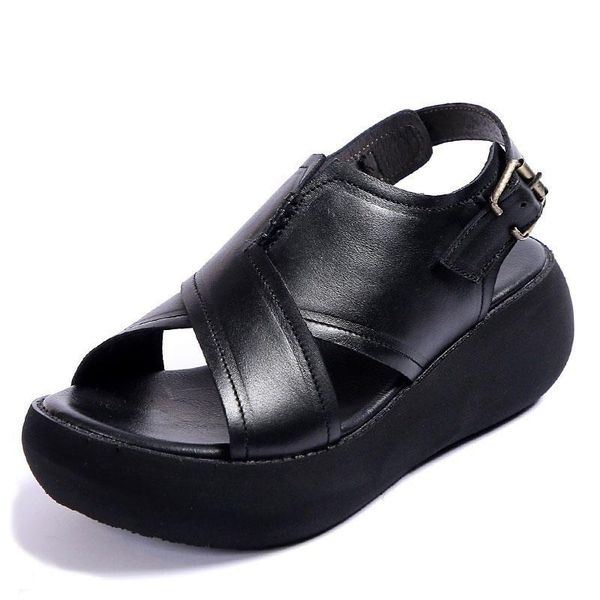dress shoes 2021 women genuine leather sandals summer wedge platform gladiator open toe retro casual high heel sandalias mujer, Black
dress shoes 2021 women genuine leather sandals summer wedge platform gladiator open toe retro casual high heel sandalias mujer, Black