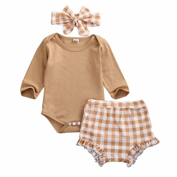 0-24m autumn born infant baby girl clothing set long sleeve solid bodysuit romper + plaid shorts outfits 210515, White
0-24m autumn born infant baby girl clothing set long sleeve solid bodysuit romper + plaid shorts outfits 210515, White
