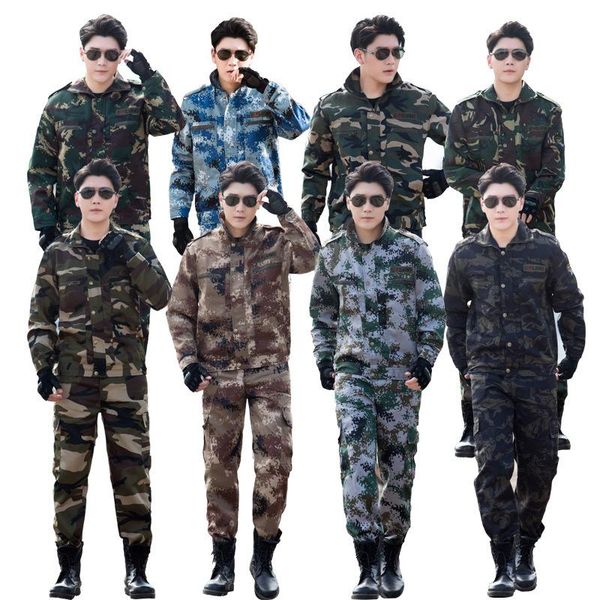men's tracksuits suit spring and autumn clothes thick wear-resistant military training overalls uniform outdoor camouflage, Gray
men's tracksuits suit spring and autumn clothes thick wear-resistant military training overalls uniform outdoor camouflage, Gray
