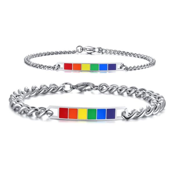 link, chain rainbow bracelet for men women stainless steel link bracelets, Black
link, chain rainbow bracelet for men women stainless steel link bracelets, Black