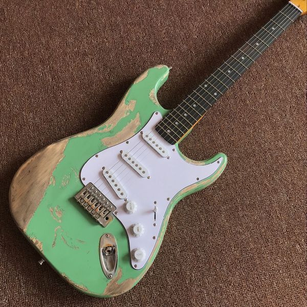 custom shop st 6 strings electric guitar rosewood fingerboard gitaar relics by hands green color guitarra
custom shop st 6 strings electric guitar rosewood fingerboard gitaar relics by hands green color guitarra