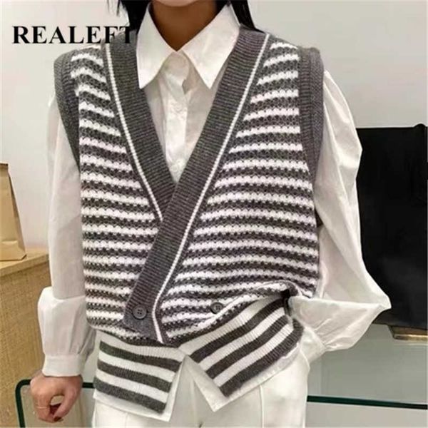 realeft oversize stripe women's vest sweaters v-neck autumn winter vintage loose chic cardigan vest sweater female 211008, Black;white
realeft oversize stripe women's vest sweaters v-neck autumn winter vintage loose chic cardigan vest sweater female 211008, Black;white