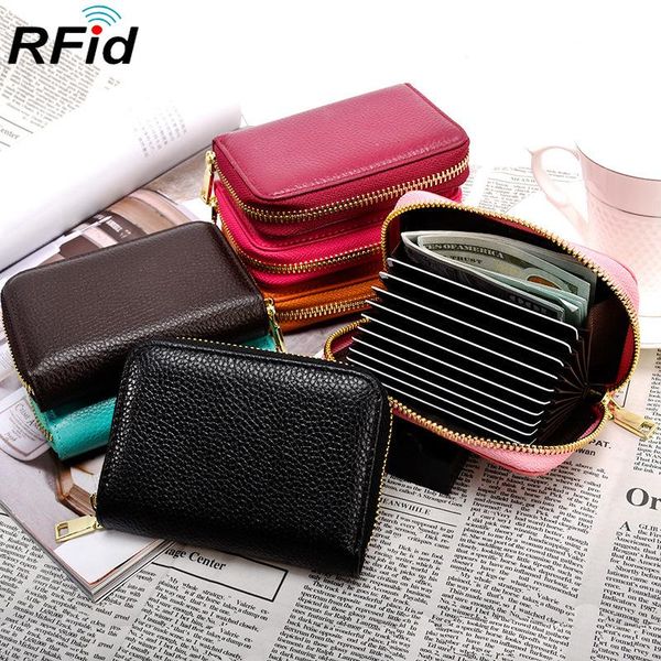 card holders women genuine leather wallet luxury standard rfid female purse real cow zipper holder multi function coin, Brown;gray
card holders women genuine leather wallet luxury standard rfid female purse real cow zipper holder multi function coin, Brown;gray