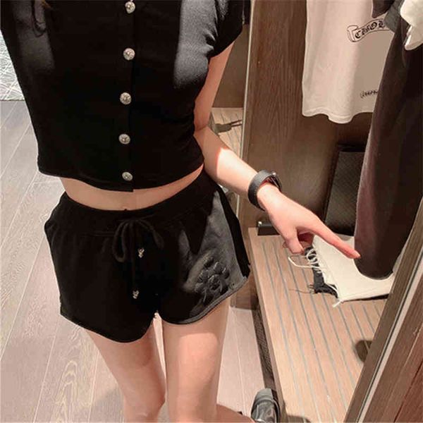 crosin cross leather label short women's summer high waist drawstring loose slim sports and wide leg pants brand lzn8, White;black
crosin cross leather label short women's summer high waist drawstring loose slim sports and wide leg pants brand lzn8, White;black