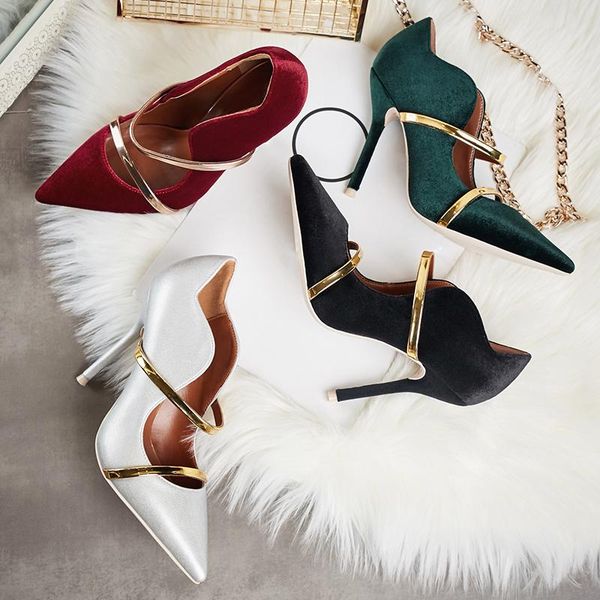 spring summer est designer pointed toe dress shoes gold straps shallow cut party velvet thin heel pumps patchwork, Black
spring summer est designer pointed toe dress shoes gold straps shallow cut party velvet thin heel pumps patchwork, Black