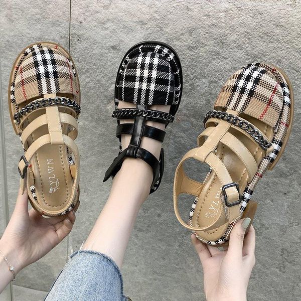 women sandals fashion leather shoes metal decoration female round head thick crust muffin casual beach, Black
women sandals fashion leather shoes metal decoration female round head thick crust muffin casual beach, Black