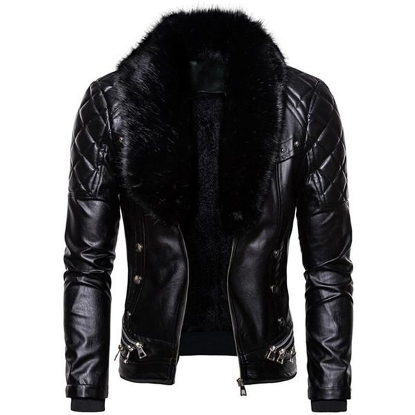 men's jackets motorcycle leather jacket men punk style solid clothing fur collar removable slim fit casual fashion pu coat, Black;brown
men's jackets motorcycle leather jacket men punk style solid clothing fur collar removable slim fit casual fashion pu coat, Black;brown