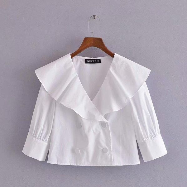 women's blouses & shirts 2021 spring street hipster cardigan 5 minutes of sleeve v-neck blouse a undertakes cultivate morality type, White
women's blouses & shirts 2021 spring street hipster cardigan 5 minutes of sleeve v-neck blouse a undertakes cultivate morality type, White