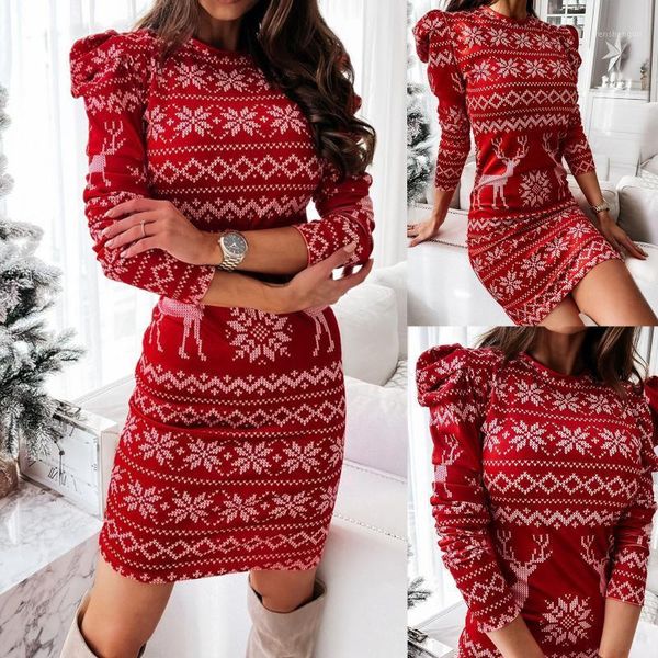 casual dresses bubble sleeve christmas dress snowflake printed xmas bodycon o-neck female mini party vestidos, Black;gray
casual dresses bubble sleeve christmas dress snowflake printed xmas bodycon o-neck female mini party vestidos, Black;gray