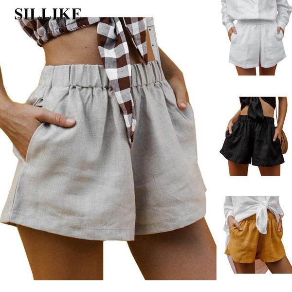 women's shorts 2021 summer european and american clothing loose solid color wide leg king cotton linen, White;black
women's shorts 2021 summer european and american clothing loose solid color wide leg king cotton linen, White;black