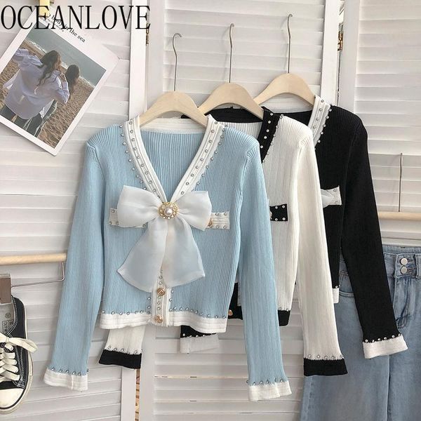 women's knits & tees oceanlove 2021 korean fashion cardigans sweet bow beading v neck elegant sweaters women short autumn winter cloth, White
women's knits & tees oceanlove 2021 korean fashion cardigans sweet bow beading v neck elegant sweaters women short autumn winter cloth, White