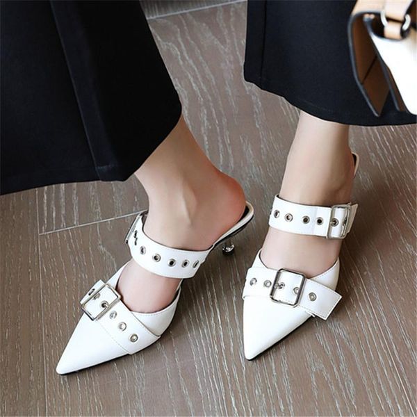 fashion white black heteromorphic heel sandals high-heeled shallow mouth pointed metal belt buckle
fashion white black heteromorphic heel sandals high-heeled shallow mouth pointed metal belt buckle