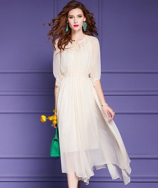 party dresses women silk dress 2021 summer female mid-calf length casual gentle ladies slim waist pink fairy vestidos, White;black
party dresses women silk dress 2021 summer female mid-calf length casual gentle ladies slim waist pink fairy vestidos, White;black