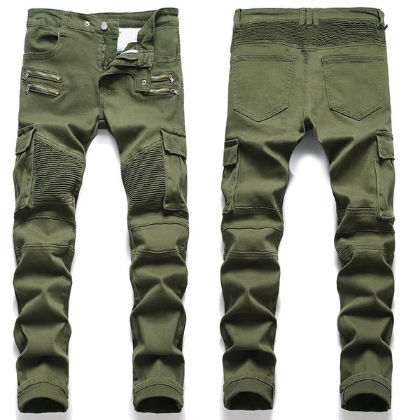men's jeans slim-fit plus size trousers black cycling pants army green motorcycle european and american, Blue
men's jeans slim-fit plus size trousers black cycling pants army green motorcycle european and american, Blue
