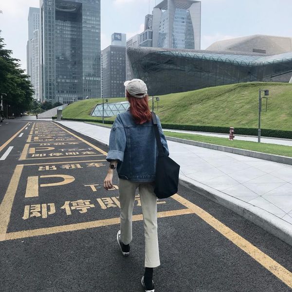 women's jackets denim coat spring and autumn korean looser 2021 retro hong kong style small clothing trend, Black;brown
women's jackets denim coat spring and autumn korean looser 2021 retro hong kong style small clothing trend, Black;brown