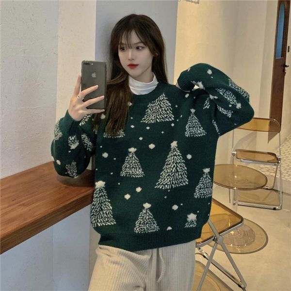 long sleeve christmas winter thicken loose knitting sweater women fashion korean style casual pullover female coat women's sweaters, White;black
long sleeve christmas winter thicken loose knitting sweater women fashion korean style casual pullover female coat women's sweaters, White;black