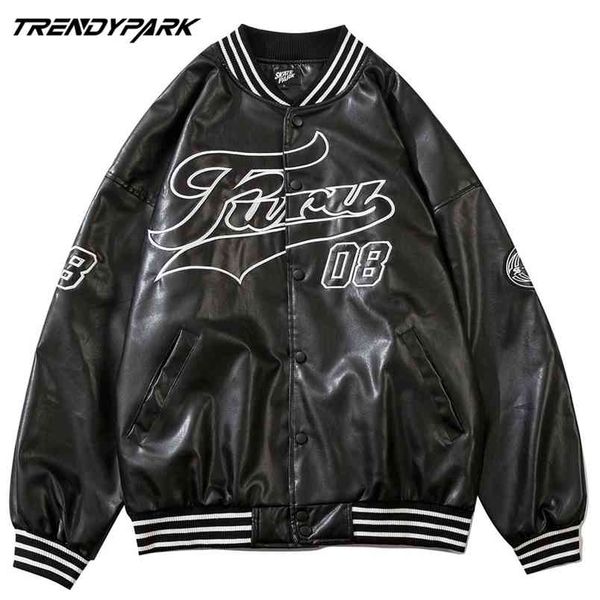 men's bomber jacket spring pu leather fabric digital letters printed high street windbreaker single breasted coat clothing 210811, Black;brown
men's bomber jacket spring pu leather fabric digital letters printed high street windbreaker single breasted coat clothing 210811, Black;brown