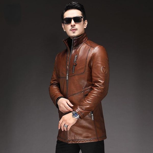 men's leather & faux autumn winter sheepskin fashionable mens genuine stand collar trench coat printed oil wax jacket black brown
men's leather & faux autumn winter sheepskin fashionable mens genuine stand collar trench coat printed oil wax jacket black brown