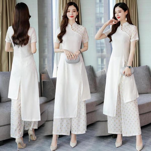 two piece dress 2021 summer women 2 sets elegant lady long shirt blouse+wide leg pants trousers suits, White
two piece dress 2021 summer women 2 sets elegant lady long shirt blouse+wide leg pants trousers suits, White