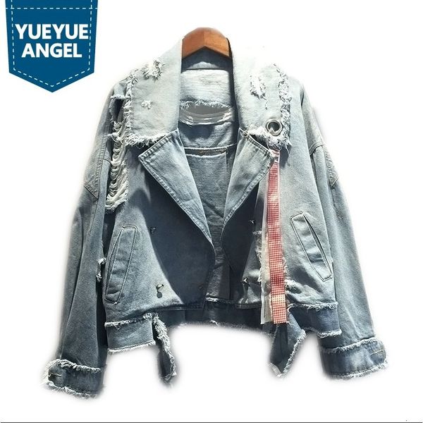 women's jackets streetwear fashion torn hole denim jackets for women casual euro overcoat jean overcoats distressed double breasted yyu, Black;brown
women's jackets streetwear fashion torn hole denim jackets for women casual euro overcoat jean overcoats distressed double breasted yyu, Black;brown