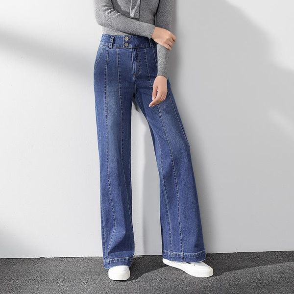 women's jeans ms fall 2021 high waist wide-legged pants straight han edition trousers a undertakes to 9001, Blue
women's jeans ms fall 2021 high waist wide-legged pants straight han edition trousers a undertakes to 9001, Blue