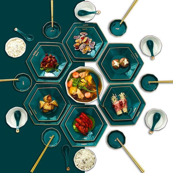 dishes & plates nordic style emerald high grade ceramic tableware set family creative
dishes & plates nordic style emerald high grade ceramic tableware set family creative